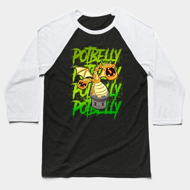 My singing Monster pot belly Baseball T-Shirt by Draw For Fun 